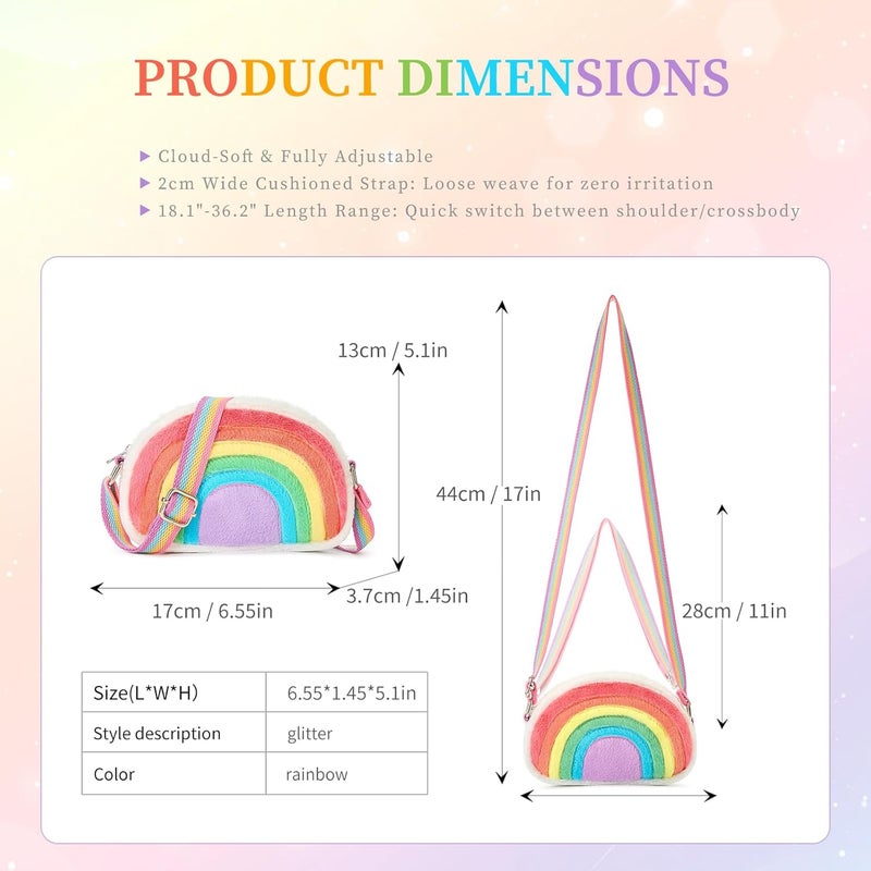 cotmcor Store Toddler Purse Valentines Gifts for Kids: 2 3 4 5 6 7 8 Year Old Girl Birthday Gift, Toys for Ages 2-4 Rainbow Crossbody Bag - Image 4